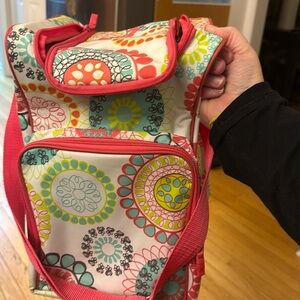 THIRTY ONE PACK N POUR THERMAL SET CITRUS MEDALLION PINK ZIPPER INSULATED BAG 31